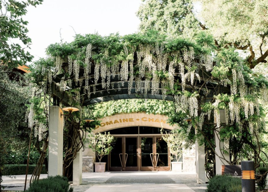 The vine-covered entrance to Chandon in Napa Valley