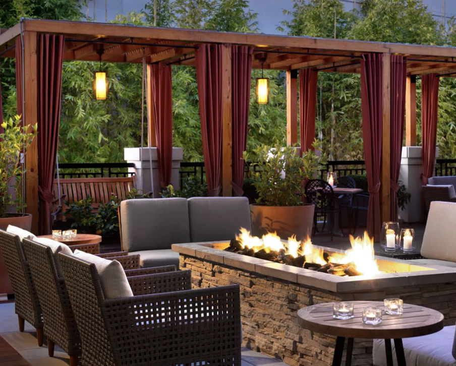 An outdoor fire pit seating area at Andaz Napa Valley